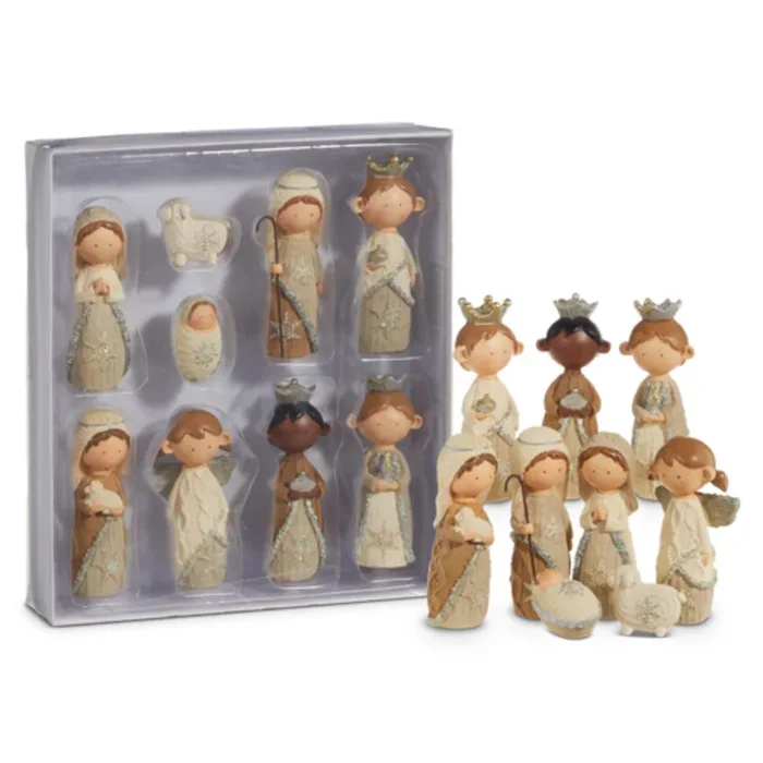 4.5″ Raz Imports Nativity – Set of 9