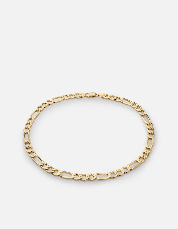 4.5mm Figaro Chain Choker, Gold Vermeil