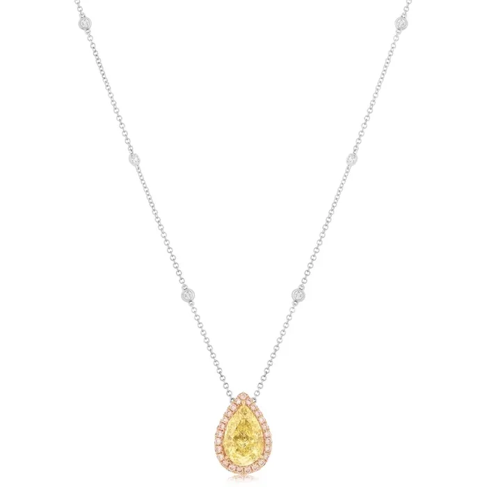 4.75 Carat Fancy Yellow Diamond Pendant Necklace