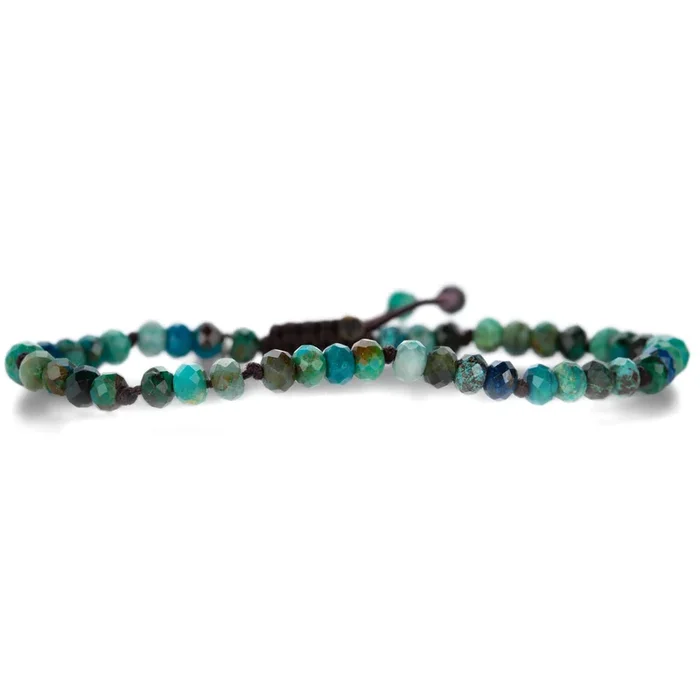 4mm Faceted Chrysocolla Bracelet