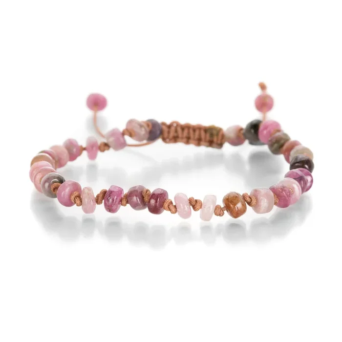 4mm Pink Tourmaline Bead Bracelet