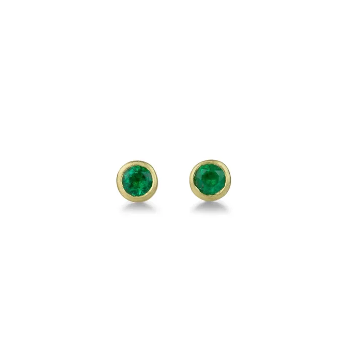 4mm Teeny Emerald Studs