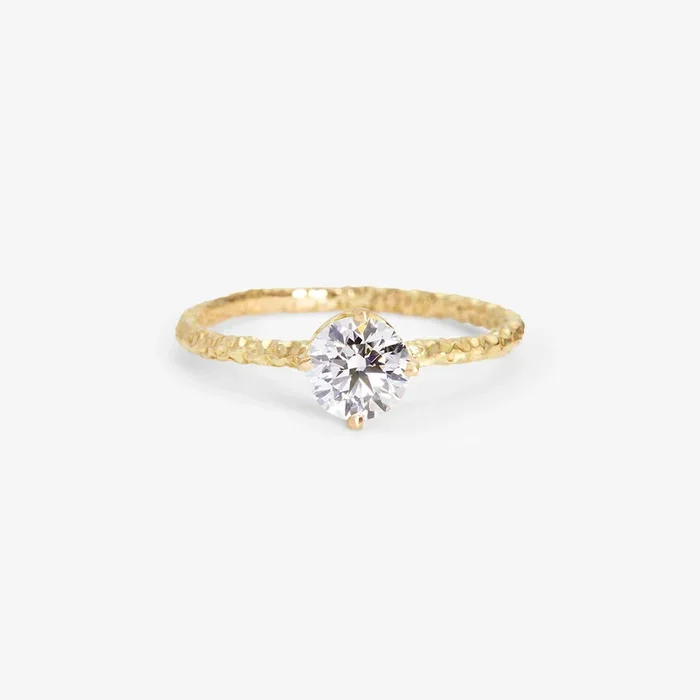 5.6mm White Diamond Homespun Solitaire Ring | R9007W