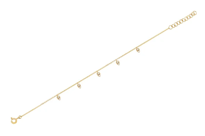 5 Diamond Mini Teardrop Chain Anklet