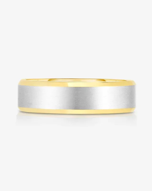 5 mm Contrast + Beveled Wedding Band