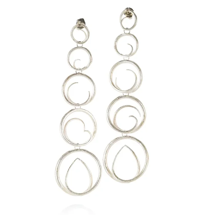 5 Part Swirl Drop Earrings