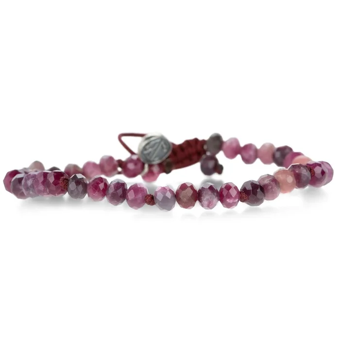 5mm Faceted Pink Tourmaline Rondelle Bracelet