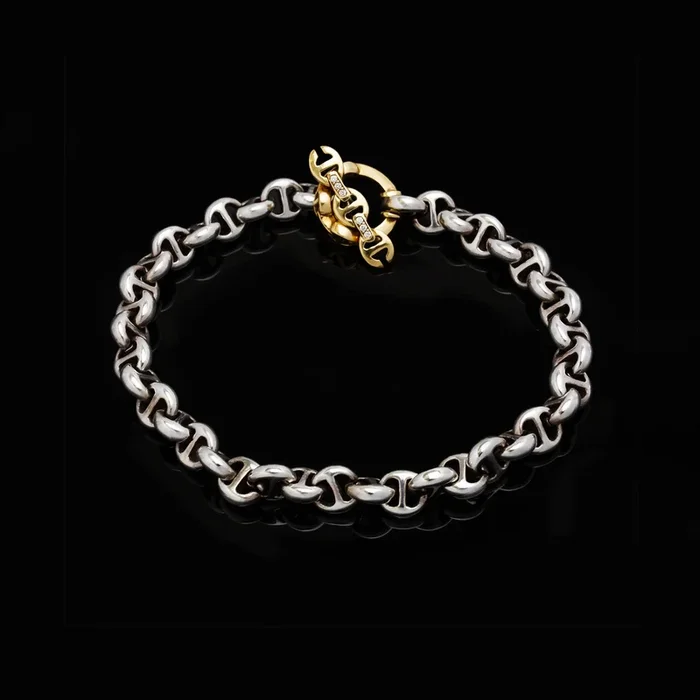 5MM OPEN-LINK™ BRACELET – STERLING SILVER | 18K GOLD