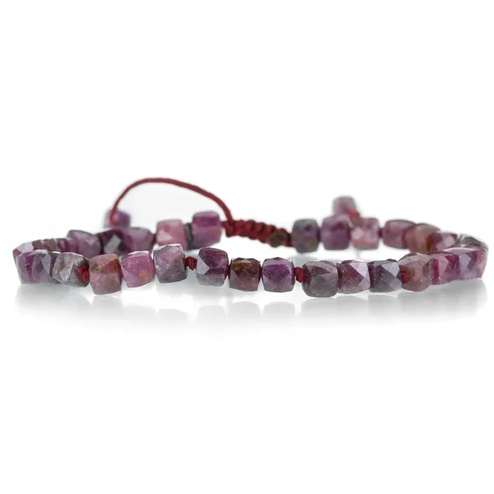 5mm Ruby Cube Bracelet