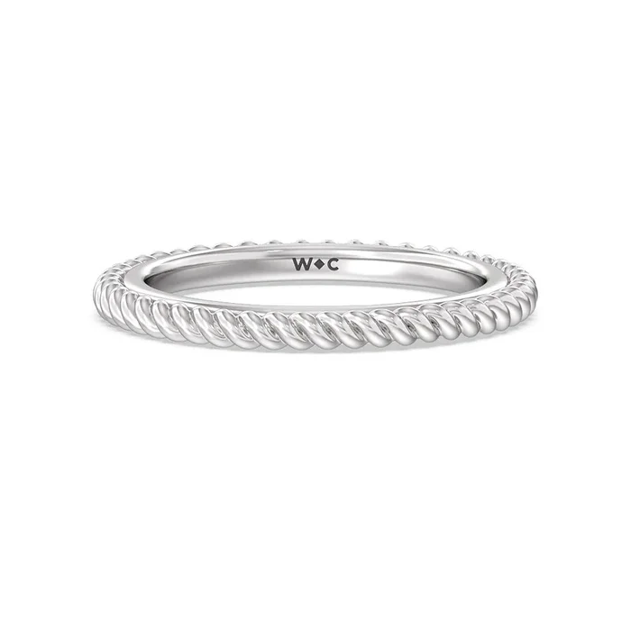 6 Claw Rope Fine Line Wedding Band
