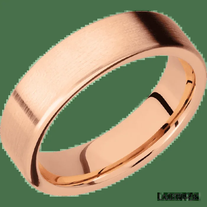 6 mm wide Flat 14K Rose Gold band