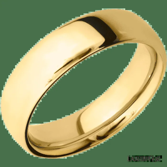 6 mm wide Ultra Comfort (our most comfortable profile) 14K Yellow Gold band