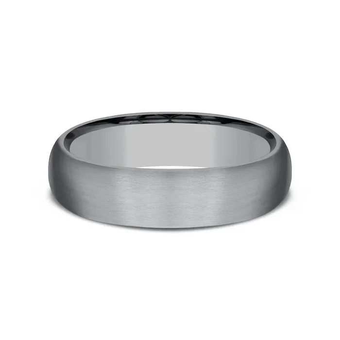 6mm Grey Tantalum Satin Finish Wedding Band