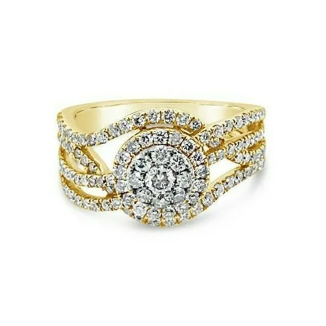 7/8 cts White Diamond Ring in 14K Yellow Gold by Le Vian