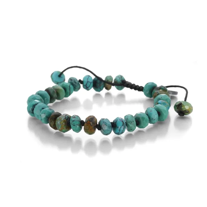 7mm Faceted Arizona Turquoise Bracelet