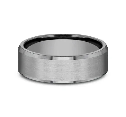 7mm Grey Tantalum Satin Finish Wedding Band