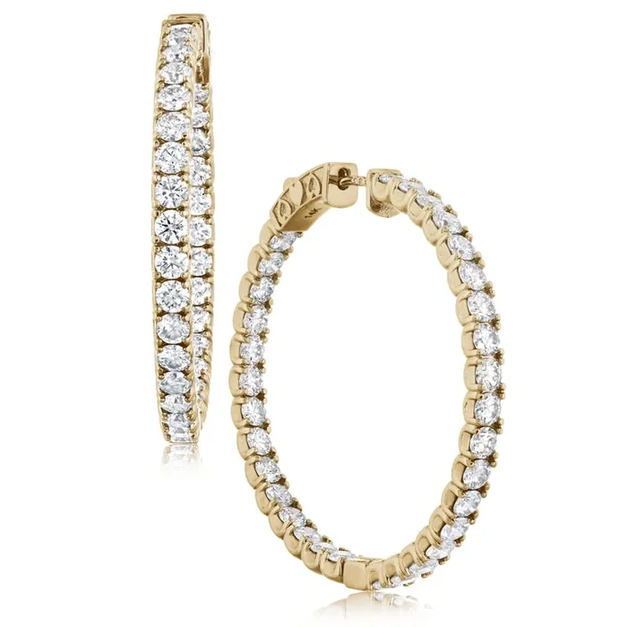 8.64 Carat Diamond Inside Outside Hoop Earrings