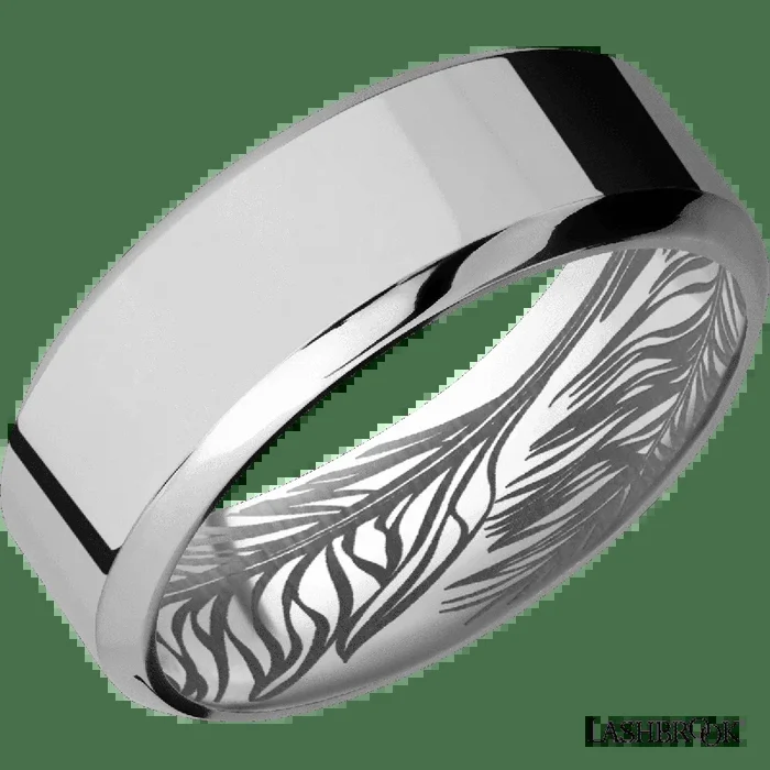 8 mm wide High Bevel Titanium band