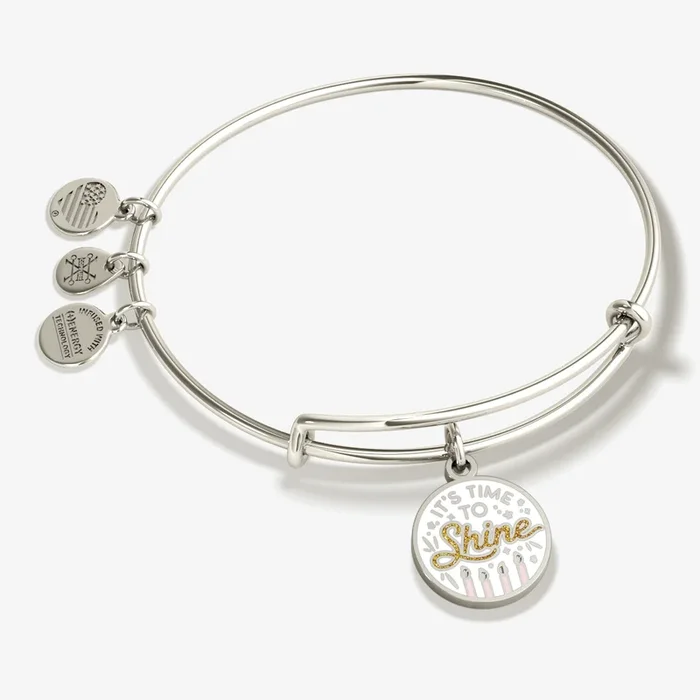 ‘It’s Time To Shine’ Birthday Charm Bangle Bracelet