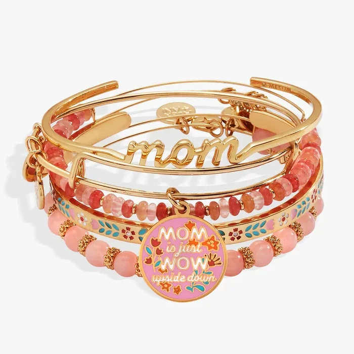 ‘Mom Is Just Wow Upside Down’ Bangle Set of 5