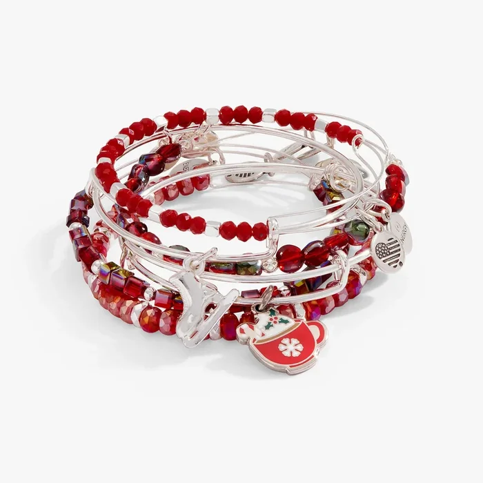 ‘Warmest Wishes’ Charm Bangle, Set of 6