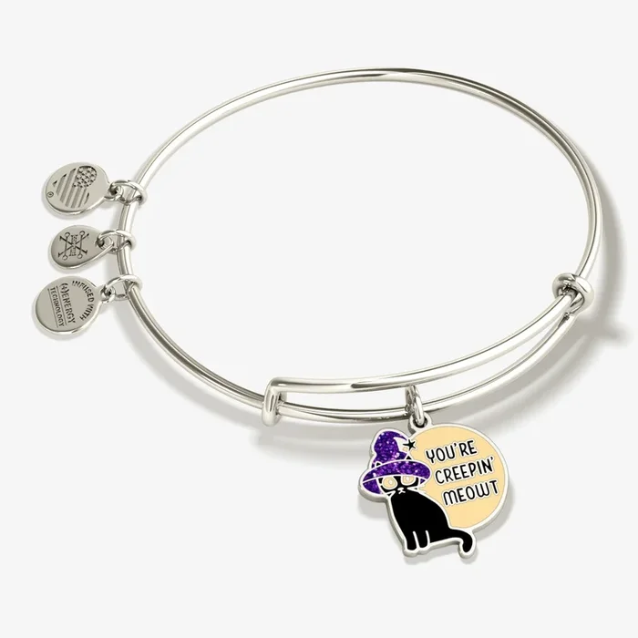 ‘You’re Creepin’ Meowt’ Charm Bangle Bracelet