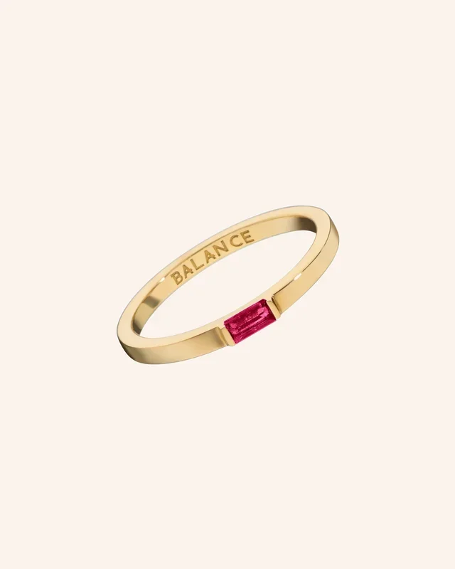 “Balance” Ruby Poesy Stackable Ring