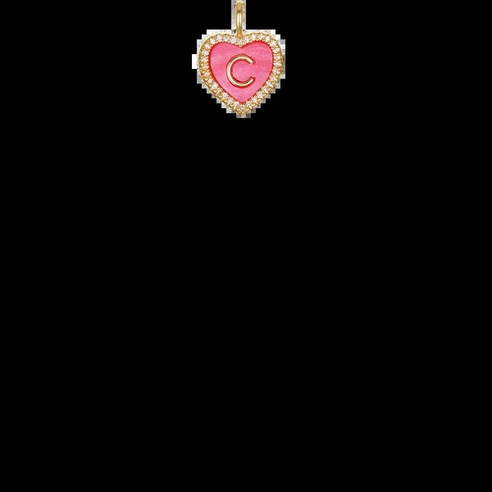 “C” Pink Heart Initial Charm