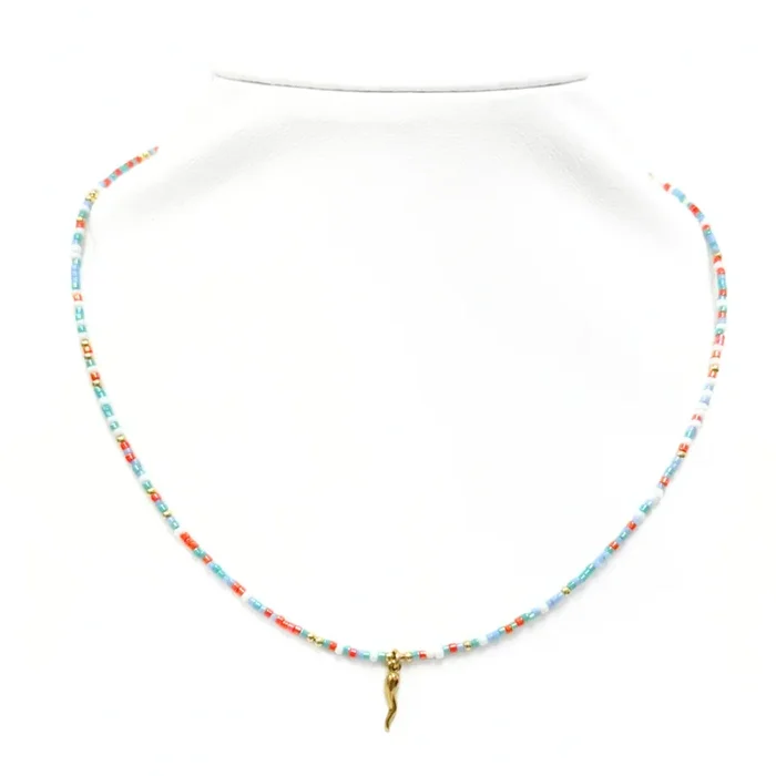 “COLORFUL + ITALIAN HORN” Charm Choker
