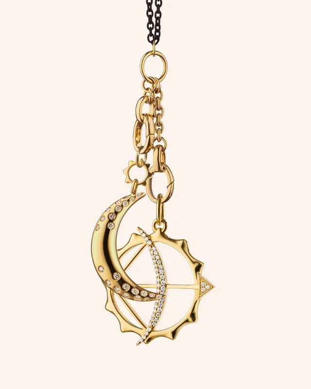 “Dream” Moon and “Strength” Apollo Charm Necklace
