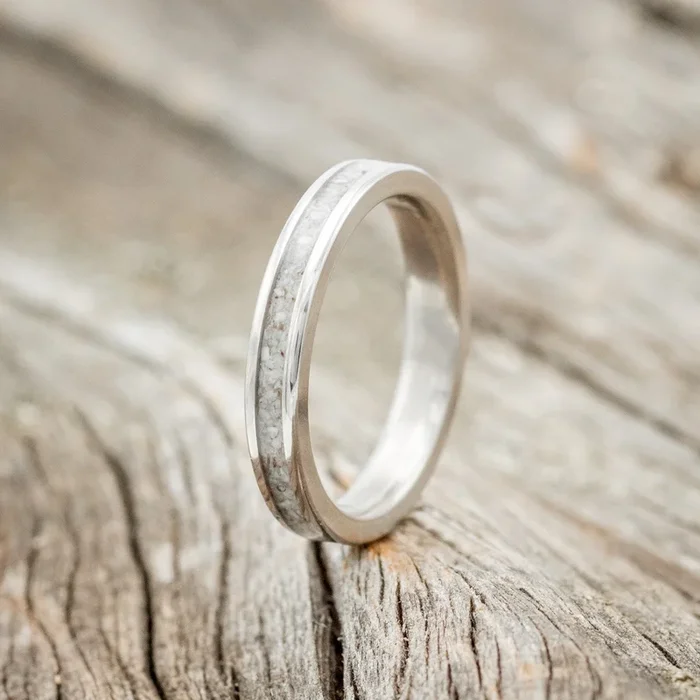 “ETERNA” – ELK TOOTH IVORY STACKING WEDDING BAND