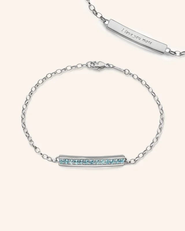 “I Love You More” Aquamarine Poesy Bracelet