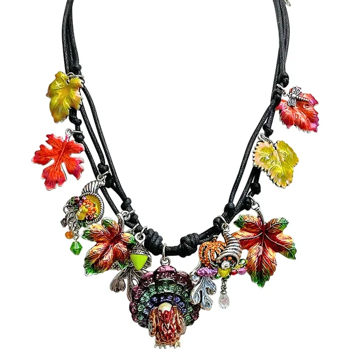 “One Of A Kind” Queen Of The Harvest Cord Necklace (Silvertone)