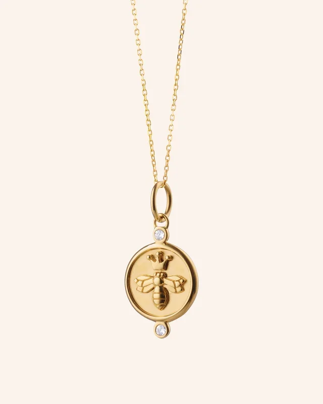 “Queen Bee” 18K Gold Necklace with Diamonds