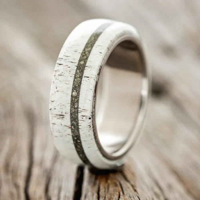 “REMMY” – ANTLER & PYRITE WEDDING BAND