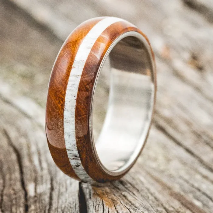 “REMMY” – IRONWOOD & ANTLER WEDDING BAND