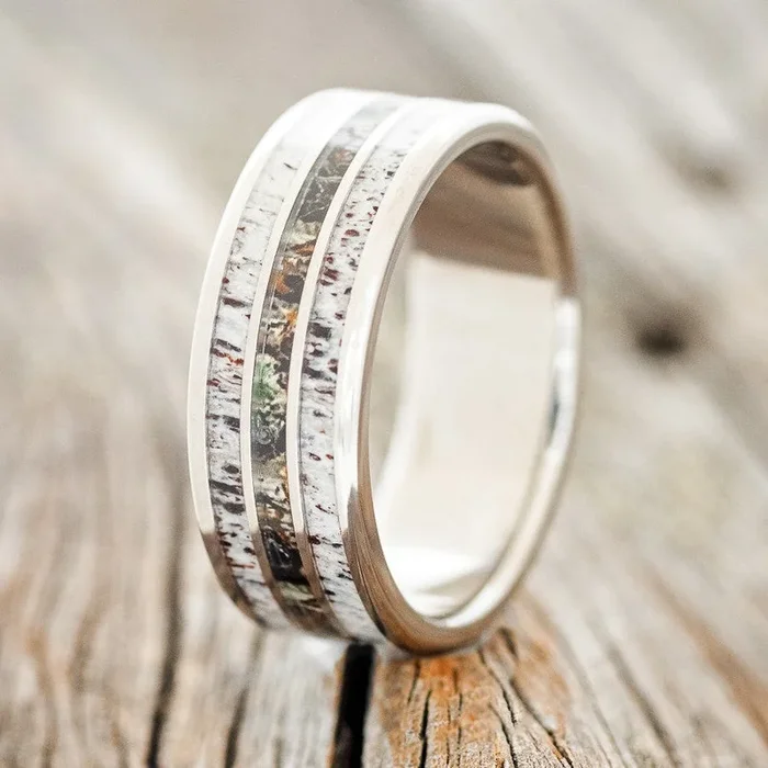 “RIO” – CAMO & ELK ANTLER WEDDING BAND