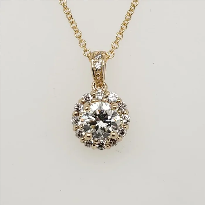 .83 Carat Round Brilliant Cut Diamond Pendant in 14Kt Yellow Gold
