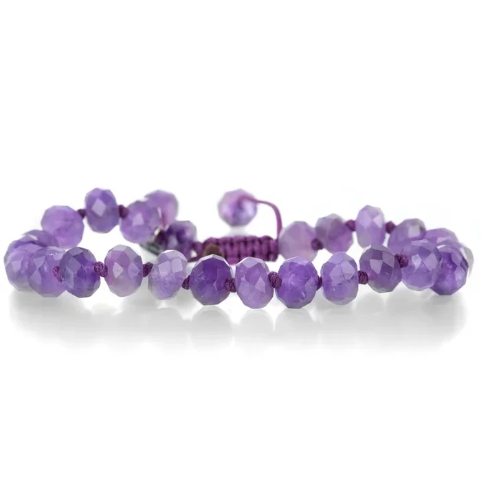 8mm Amethyst Rondelle Bracelet