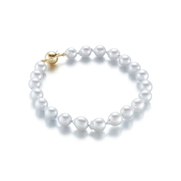 8mm Baroque Blue Akoya Pearl Bracelet