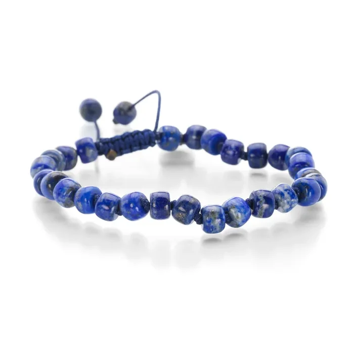 8mm Barrel Lapis Bracelet