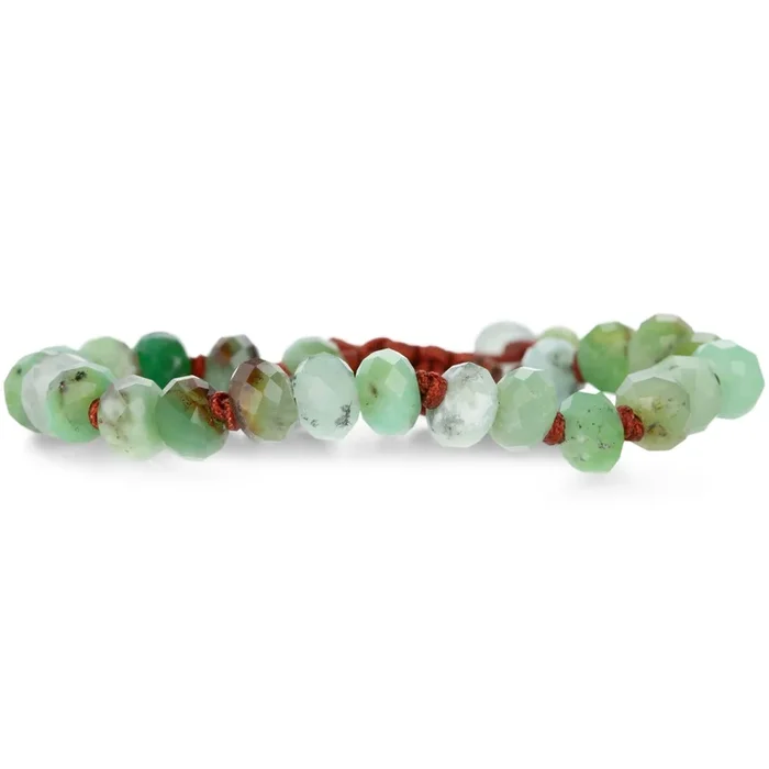8mm Faceted Chrysoprase Bracelet