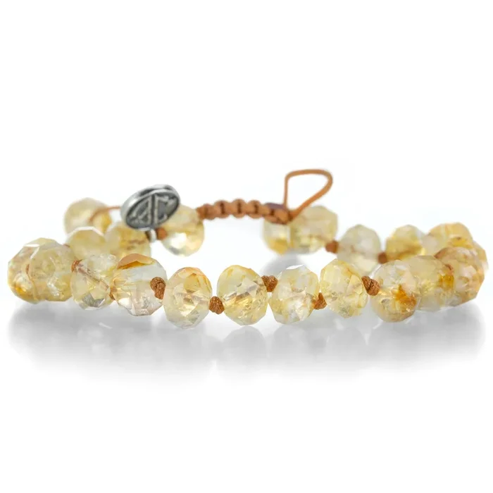 8mm Faceted Citrine Quartz Crystal Bracelet