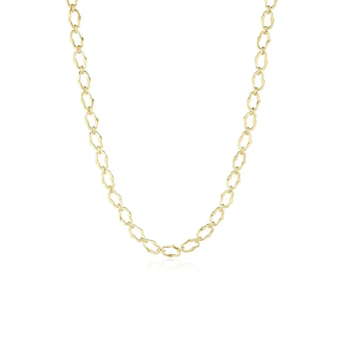 8mm Sculpted Link Gold Necklace