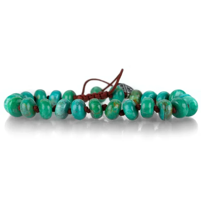 8mm Smooth Arizona Turquoise Rondelle Bracelet