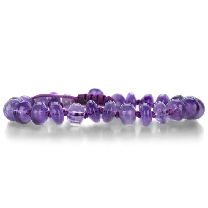 8mm Smooth Bead Amethyst Bracelet