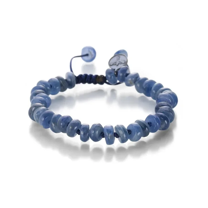 8mm Smooth Bead Kyanite Bead Bracelet