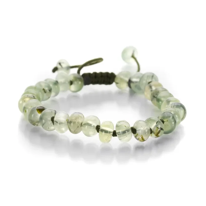 8mm Smooth Prehnite Rondelle Bracelet