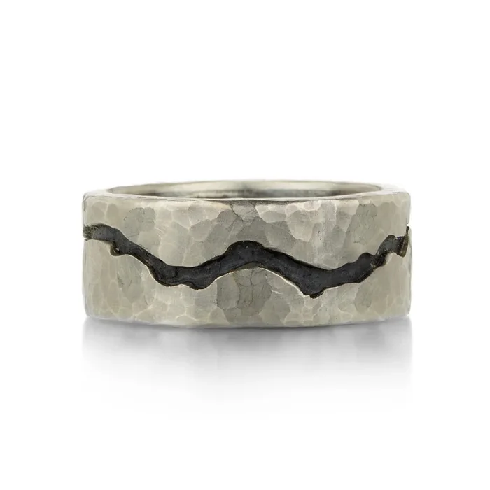 8mm Wide Palladium Fissure Band