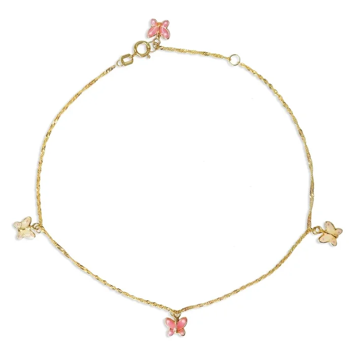 9-10″ Enamel Butterfly Anklet